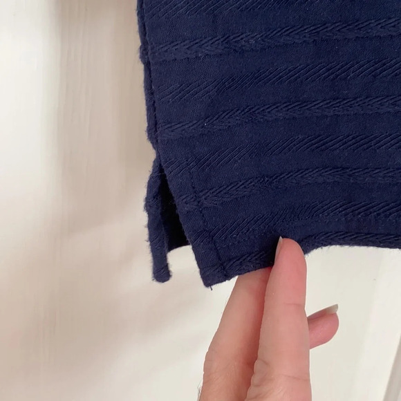 Talbots Navy Blouse Knit Top Square Neck Three Quarter Sleeves Spring Size Small - Picture 4 of 6